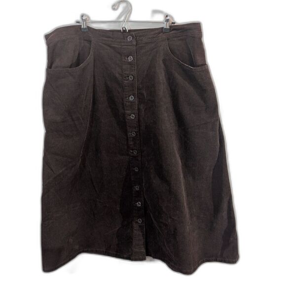 Women Within Dresses & Skirts - Women's Corduroy Skirt -Women Within- Brown Size 24W